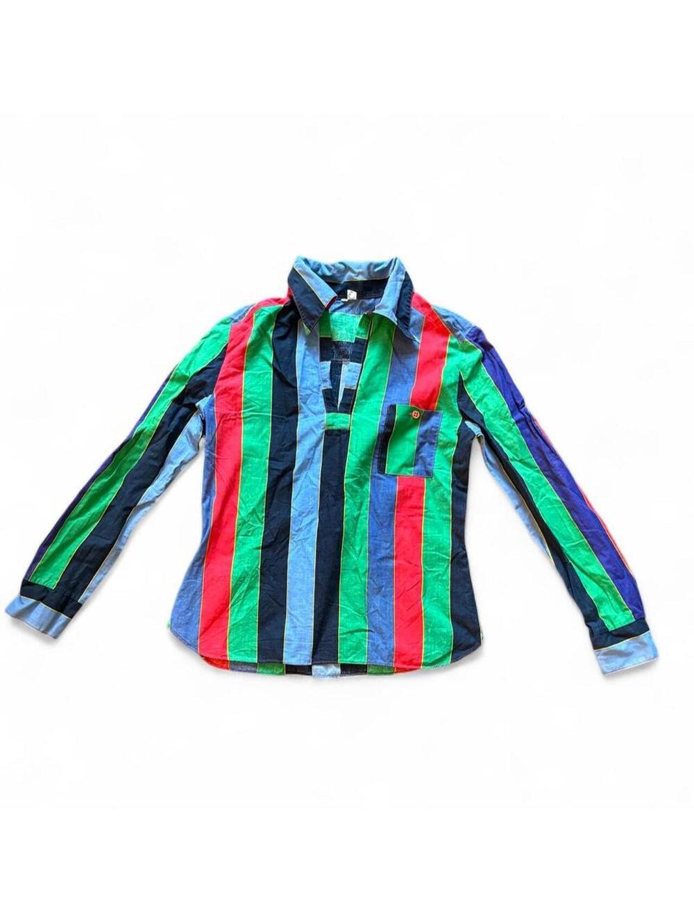 True vintage Multi-colored striped button-up shirt